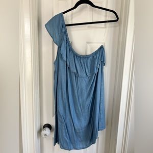 Crown and Ivy one shoulder chambray dress XL